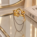 Two-Tone Crystal Chain Ring