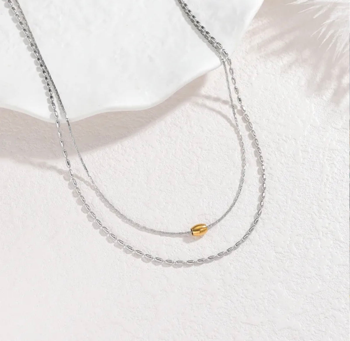 Silver & Gold Layered Necklace