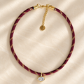 Burgundy Crystal Cord Necklace