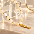 Golden Fish Beaded Necklace