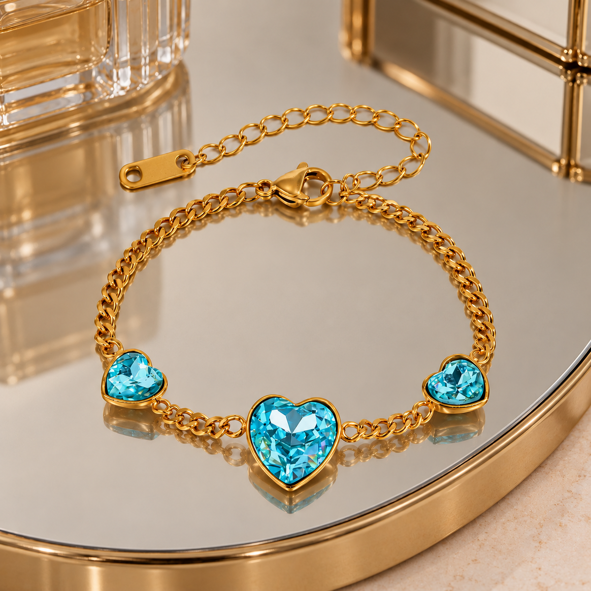 Aqua Heart Glow Bracelet