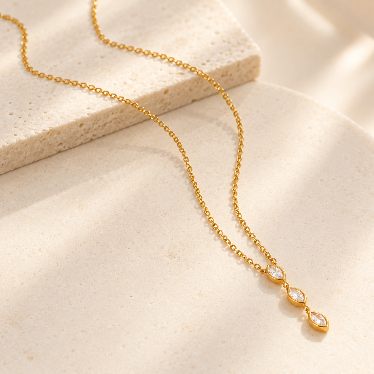 Marquise Trio Drop Necklace