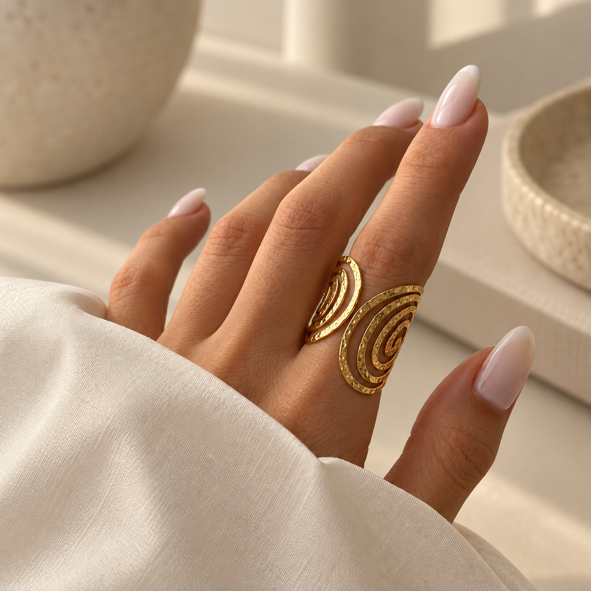 Golden Spiral Statement Ring