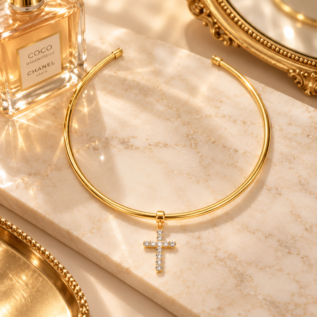 Crystal Cross Collar Necklace