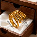 Golden Wave Statement Ring