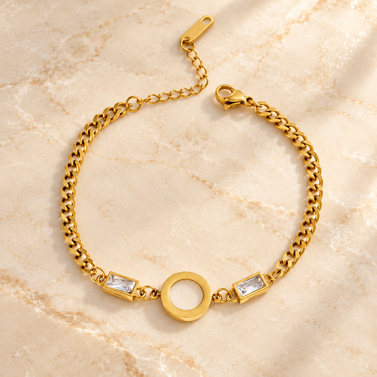 Roman Crystal Link Bracelet