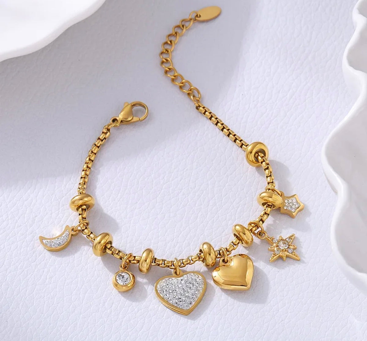 Celestial Heart Charm Bracelet