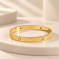Golden Heart Crystal Bangle