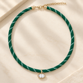Emerald Eye Cord Necklace