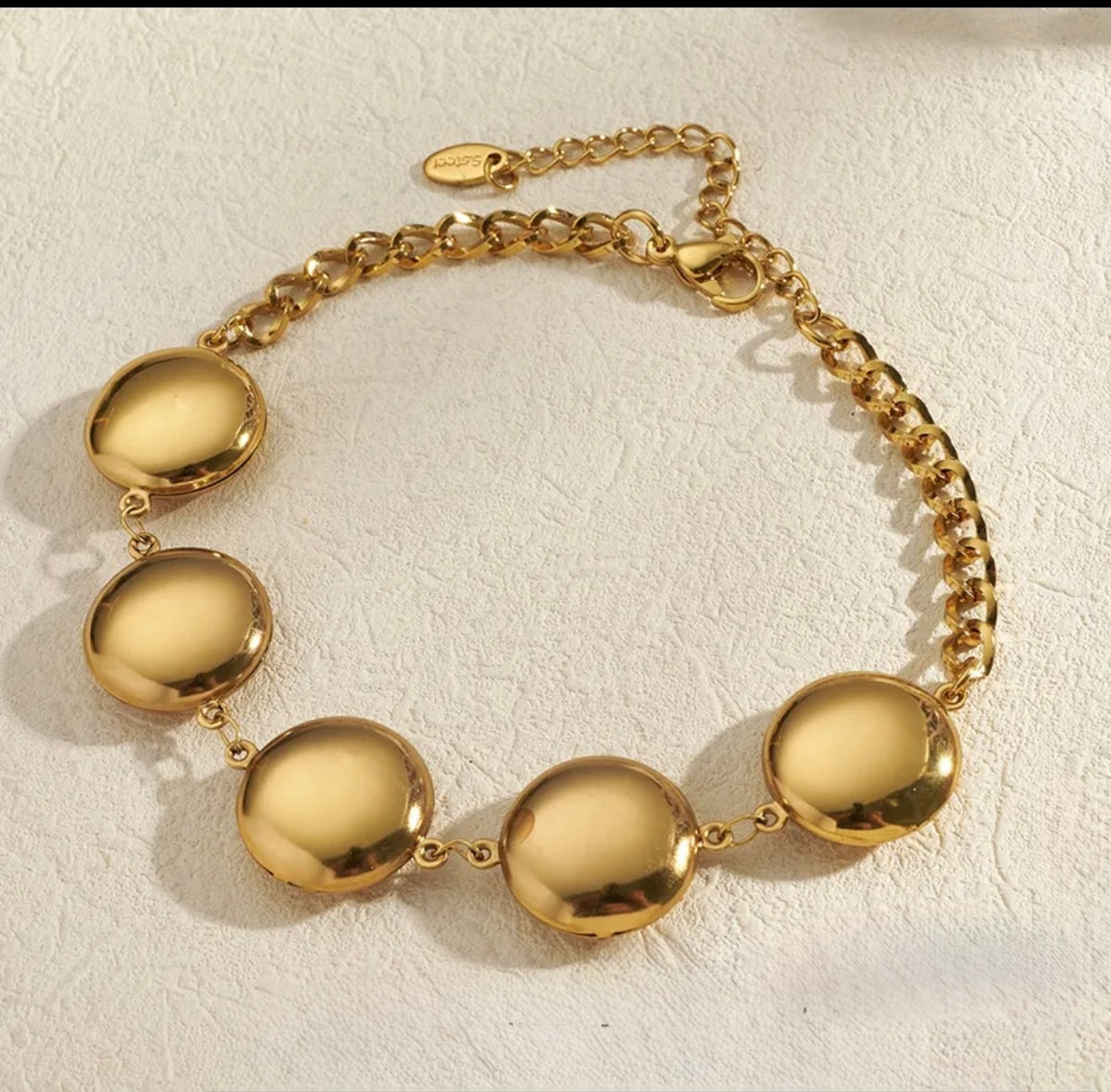 Golden Disc Statement Bracelet