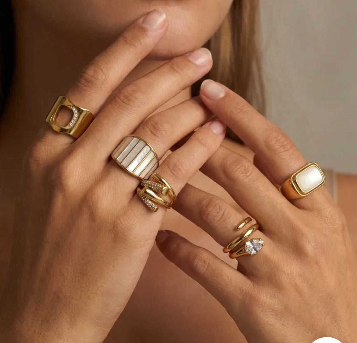 Mother of Pearl Statement Ring