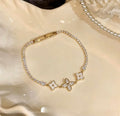 Crystal Clover Tennis Bracelet