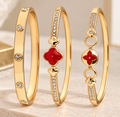 Scarlet Clover Bracelet Stack