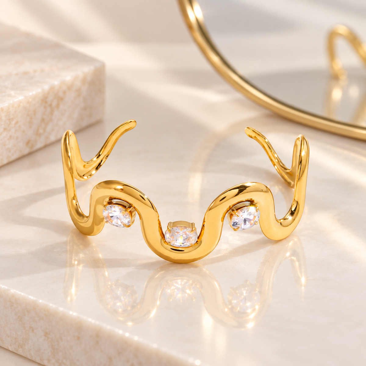 Golden Wave Cuff 