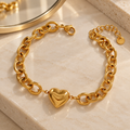 Golden Heart Link Bracelet