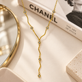 Wavy Crystal Drop Necklace