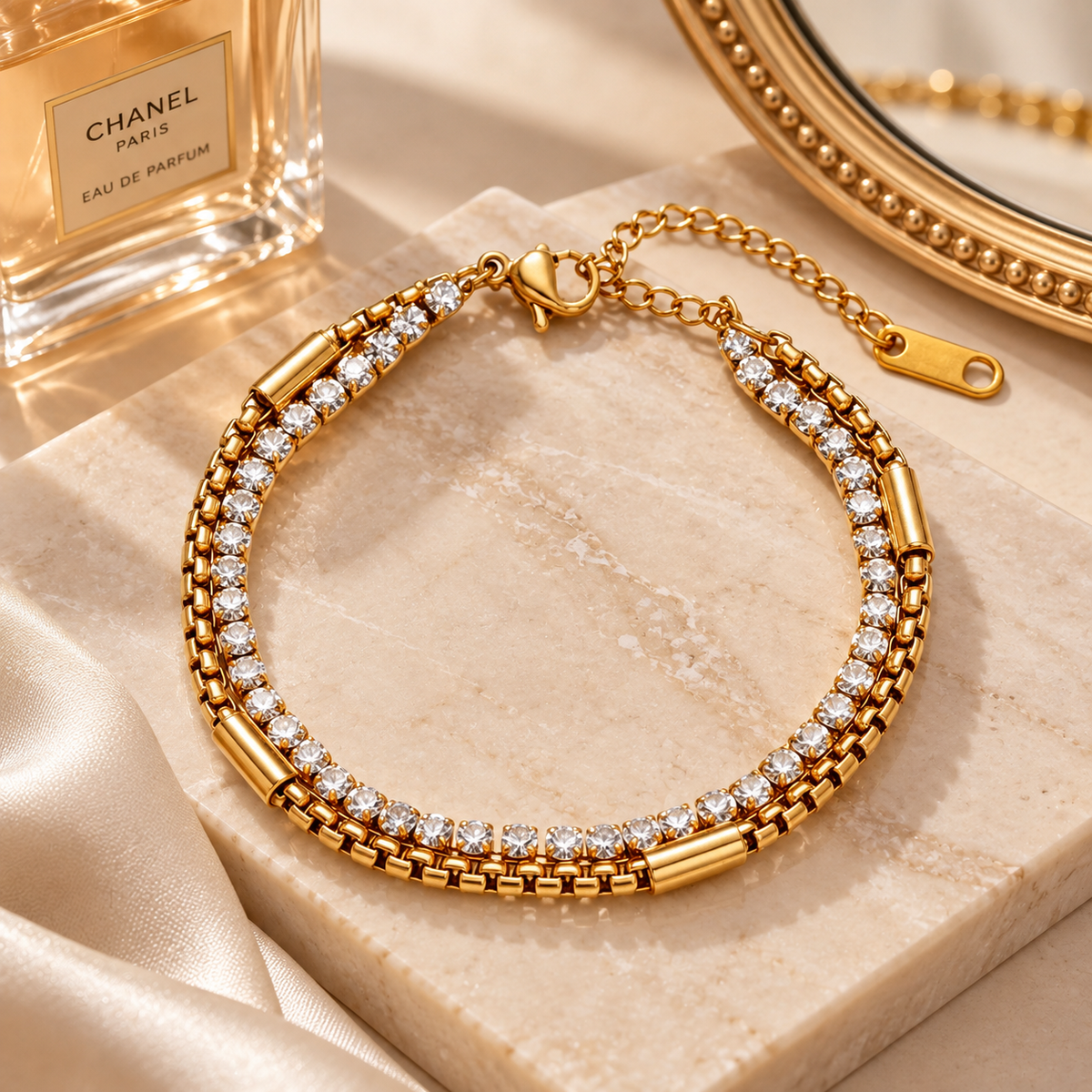 Golden Crystal Luxe Bracelet