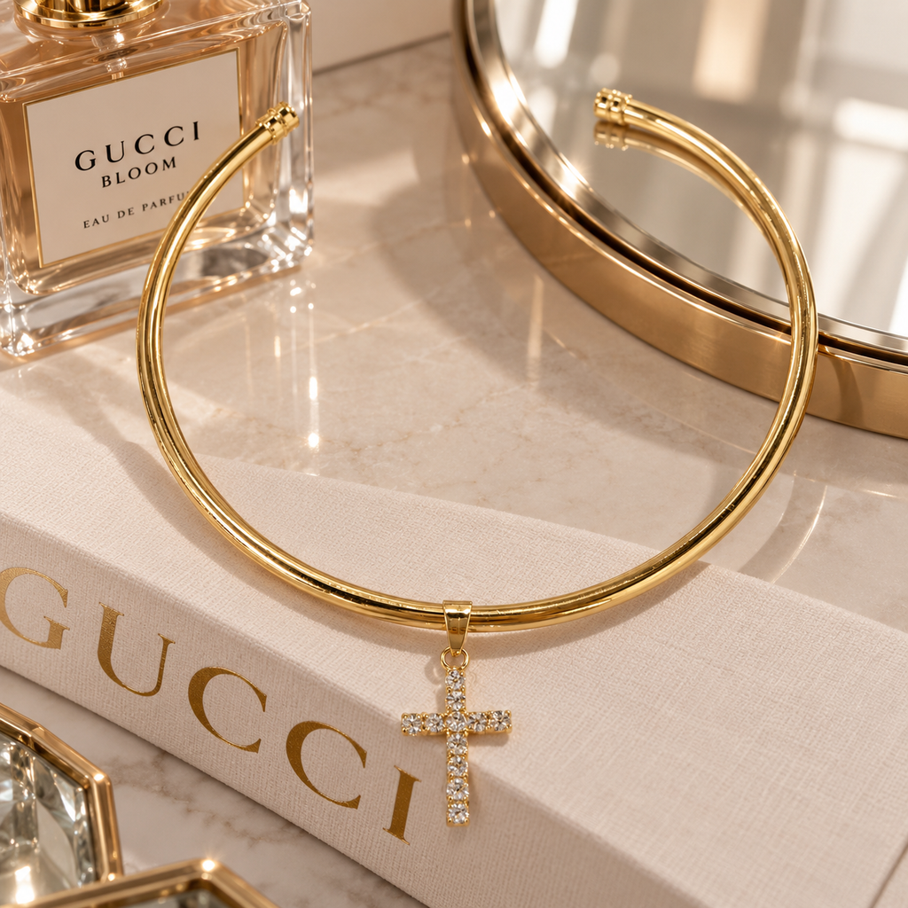 Crystal Cross Collar Necklace