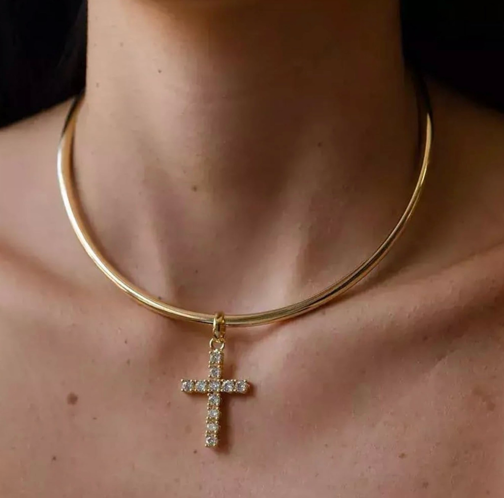 Crystal Cross Collar Necklace