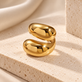 Golden Sculpted Open Ring