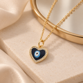 Midnight Heart Evil Eye Necklace