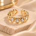 Crystal Heart Band Ring