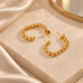 Golden Beaded Hoop Earrings