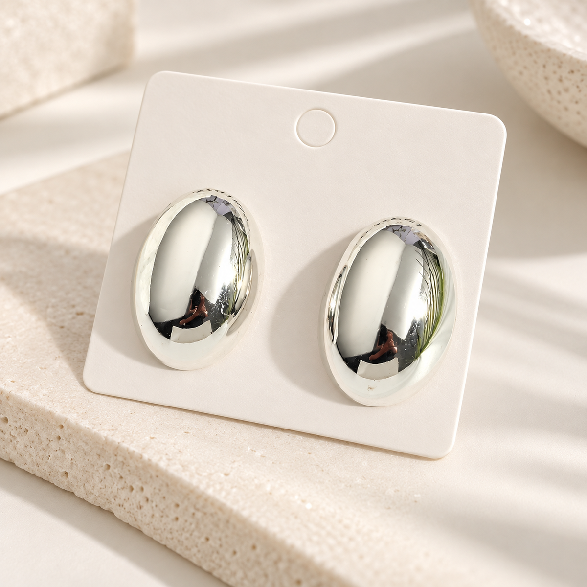 Silver Dome Earrings
