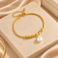 Pearl Drop Snake Chain Bracelet