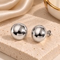 Silver Dome Stud Earrings