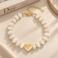 Golden Heart Beaded Bracelet