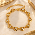 Golden Heart Link Bracelet