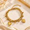 Gold  Hearts Layered Bracelet