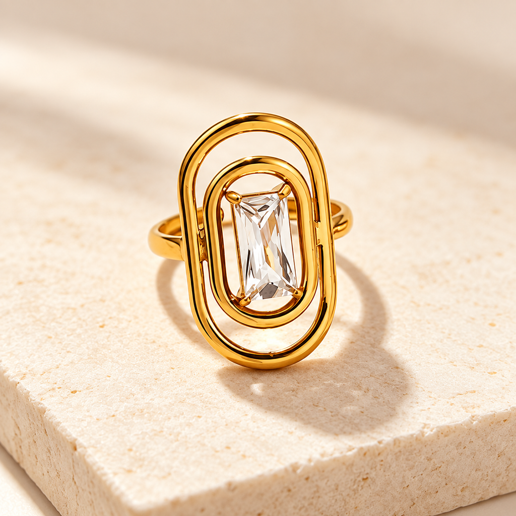 Luxe Baguette Orbit RingA