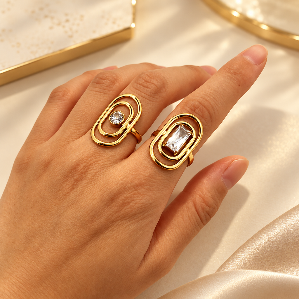 Luxe Baguette Orbit RingA