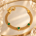 Emerald Heart Mesh Bracelet
