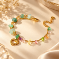 Multicolor Gem Heart Bracelet