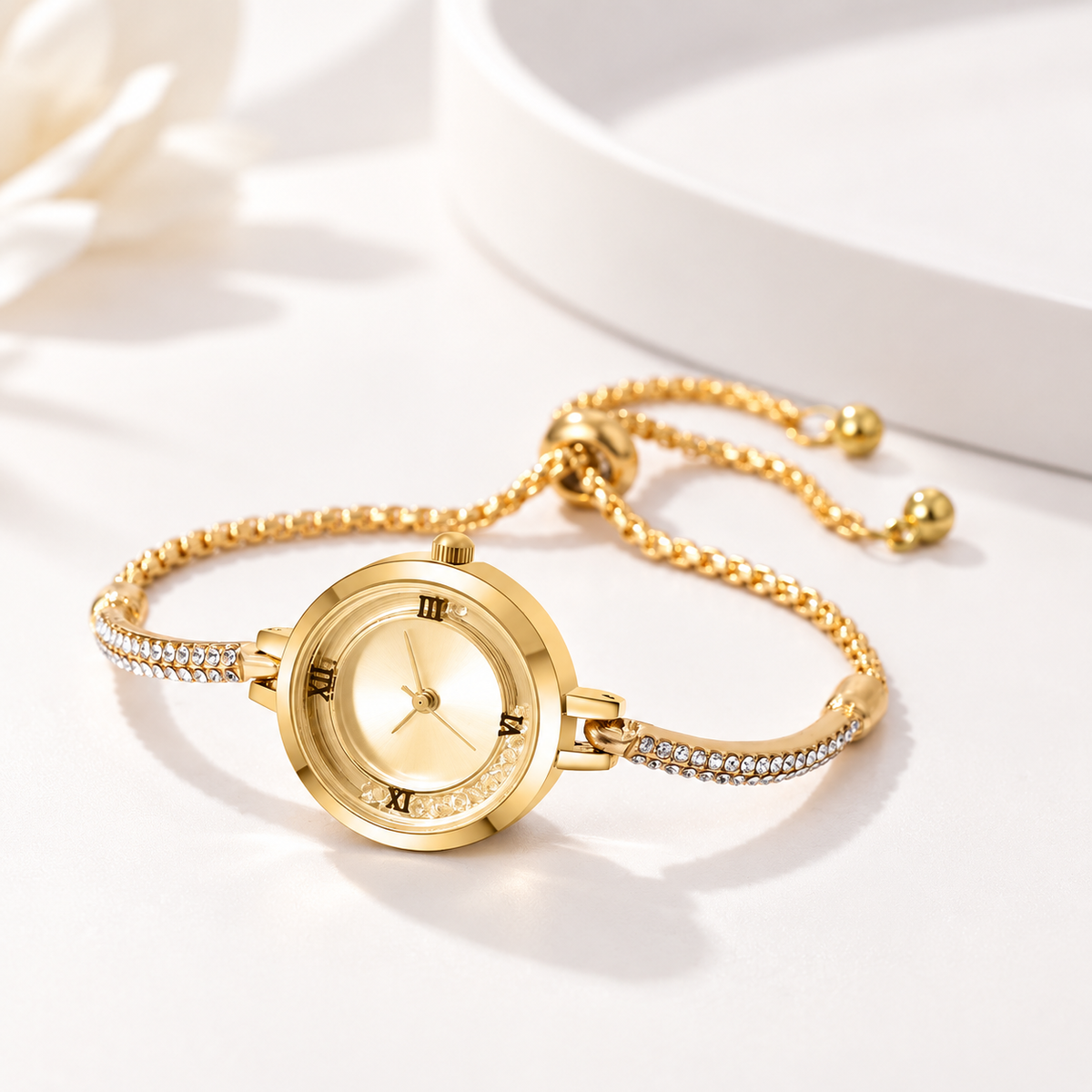 Golden Glow Crystal Watch