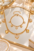 Golden Heart Charm Set