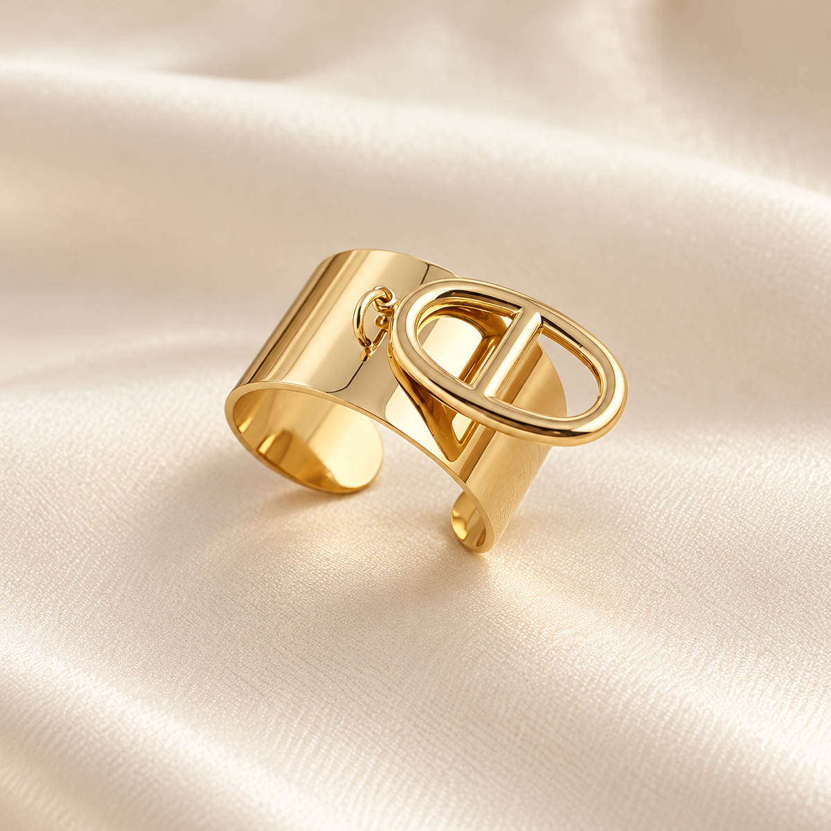 Golden Toggle Statement Ring