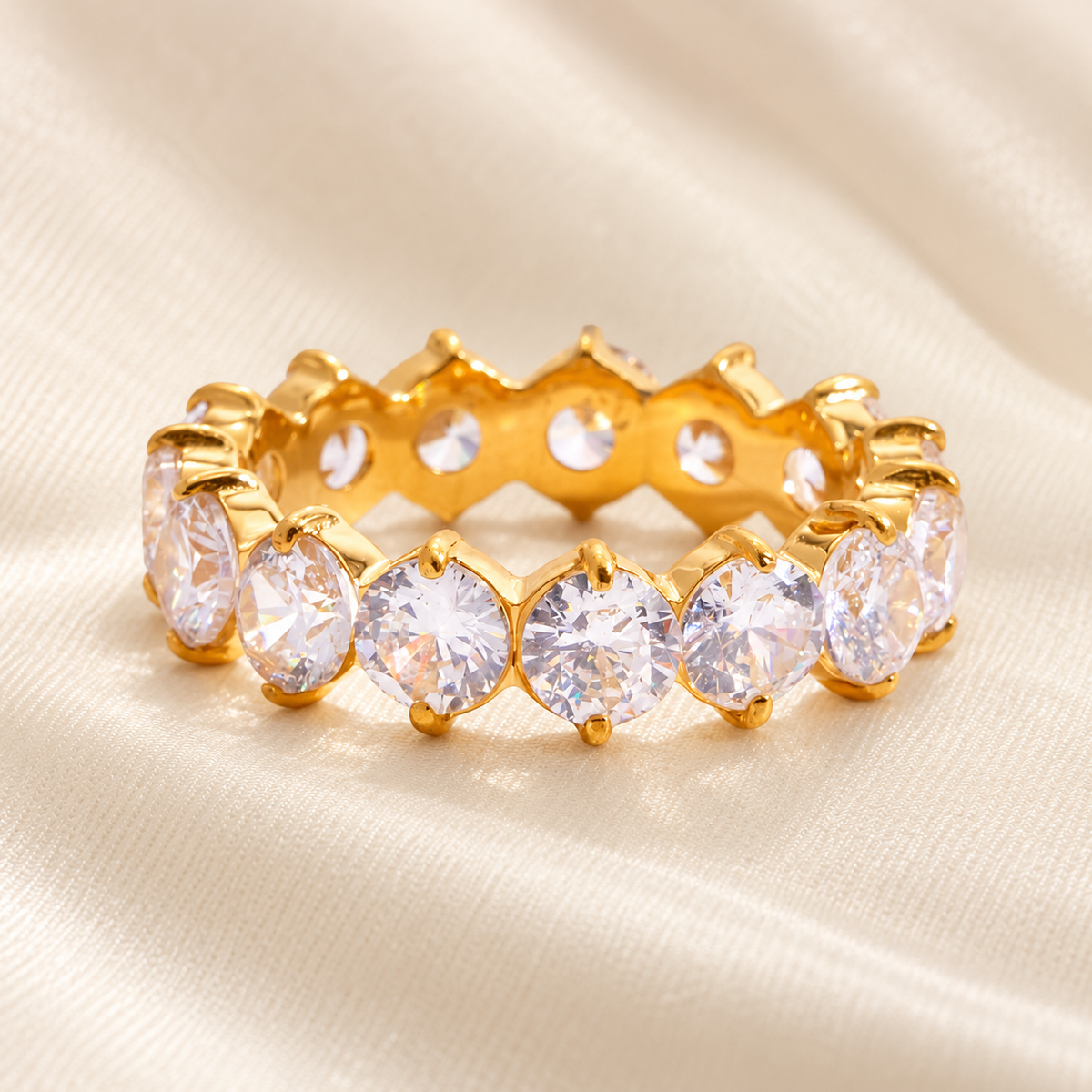 Golden Eternity Crystal Ring