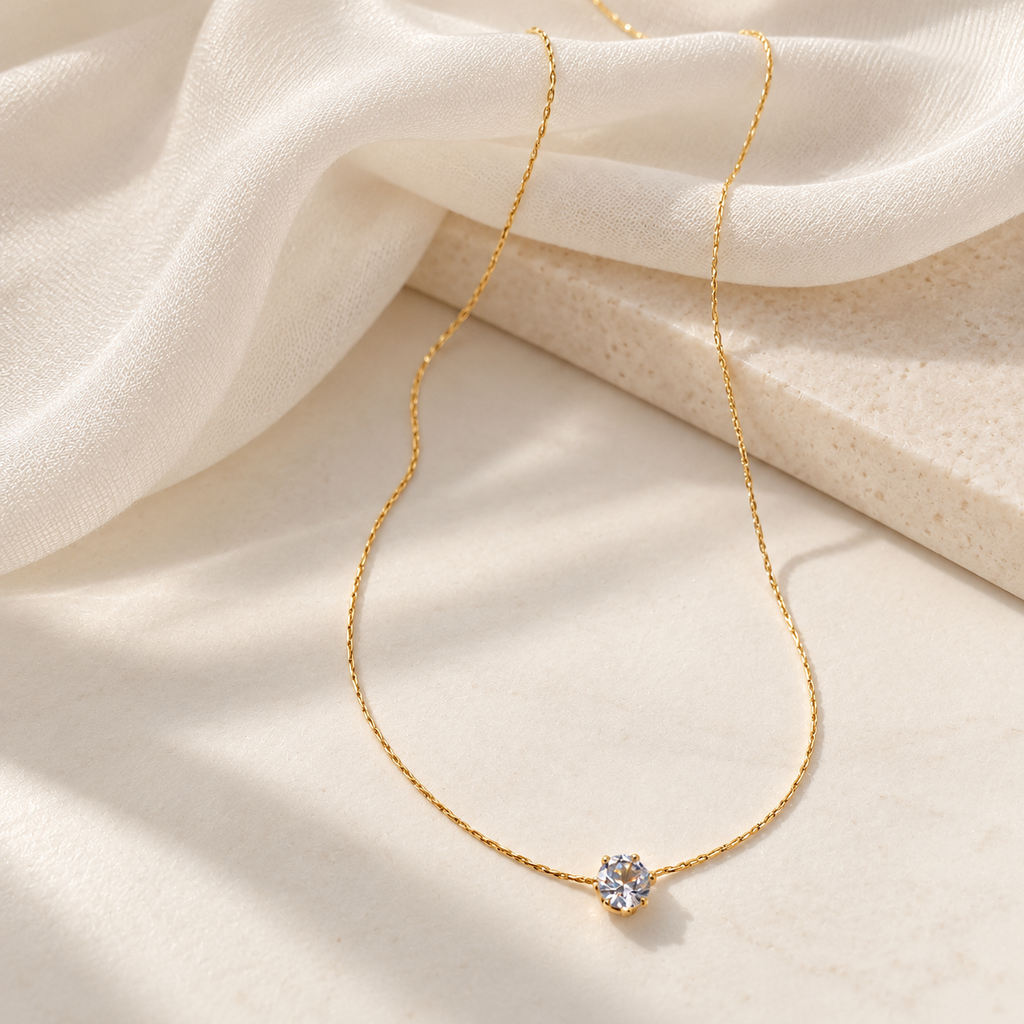 Luna Solitaire Necklace