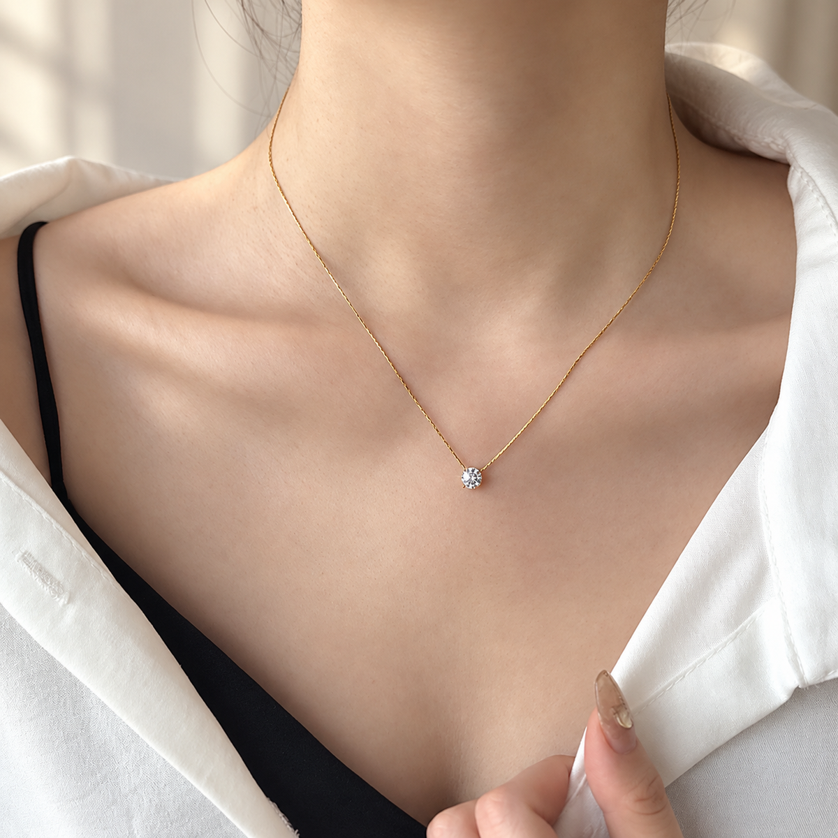 Luna Solitaire Necklace