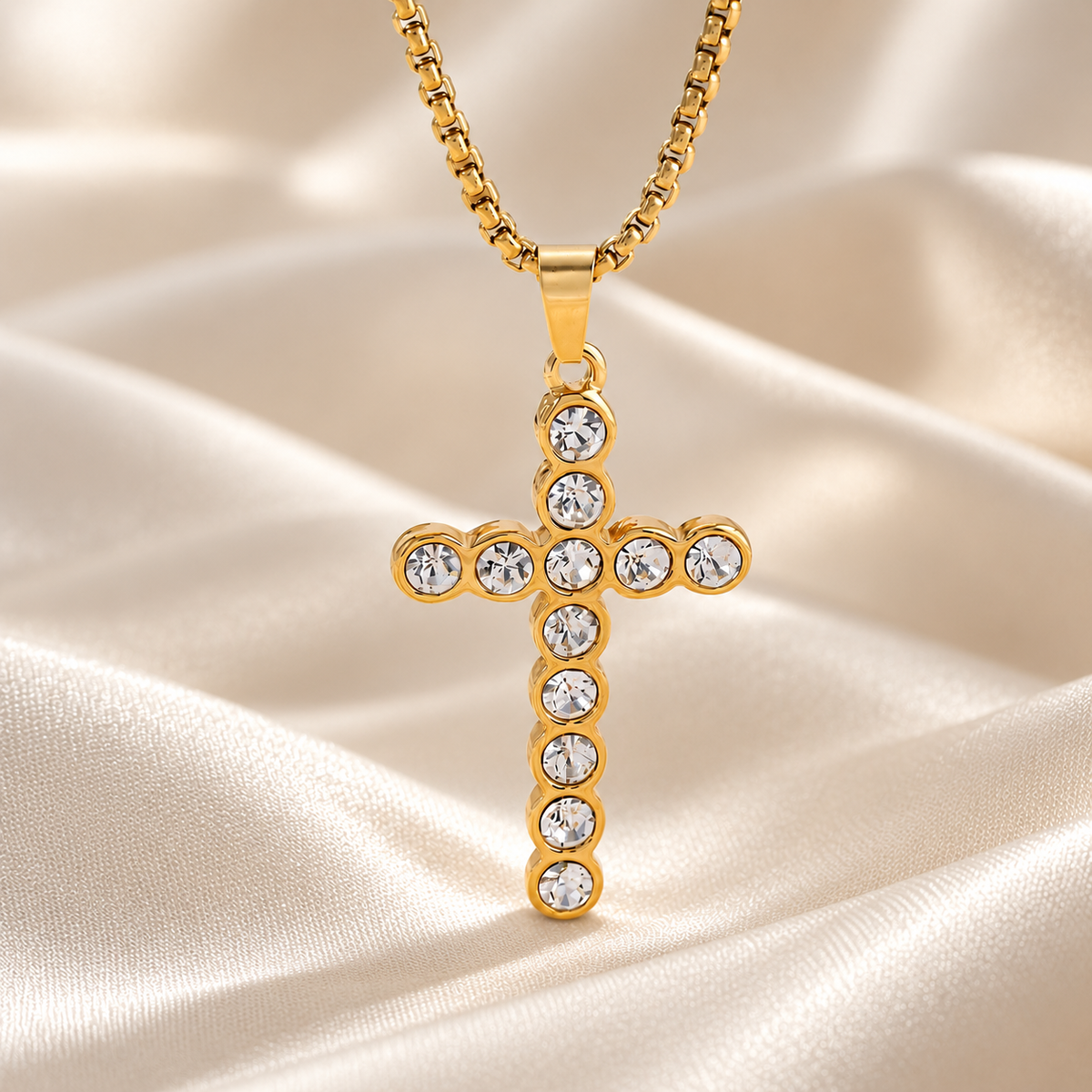 Celeste Crystal Cross Necklace