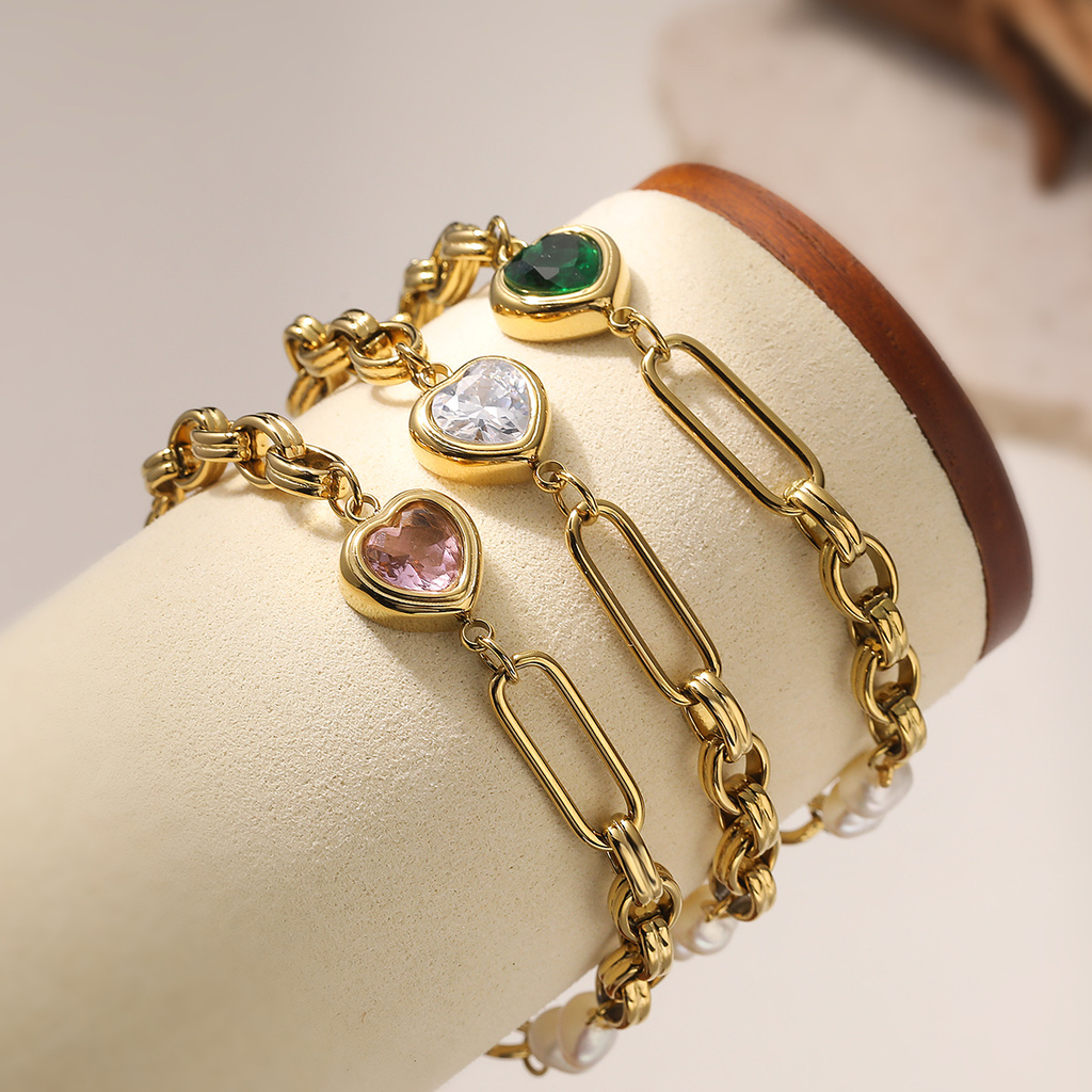 Blush Heart Pearl Bracelet