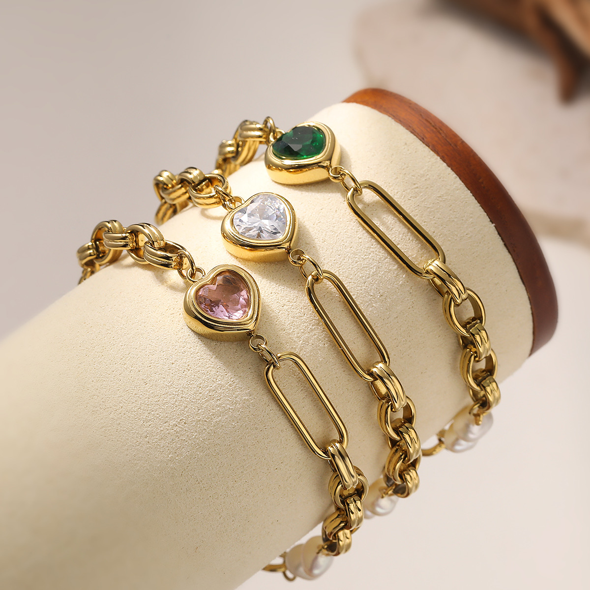 Blush Heart Pearl Bracelet