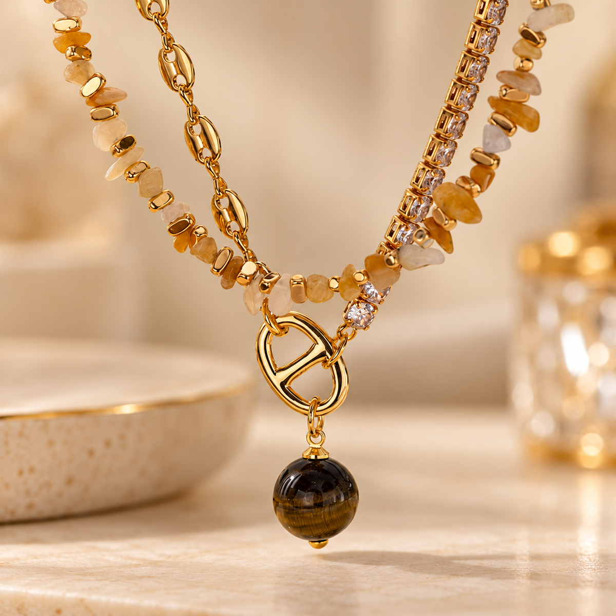 Tiger Eye Spark Necklace