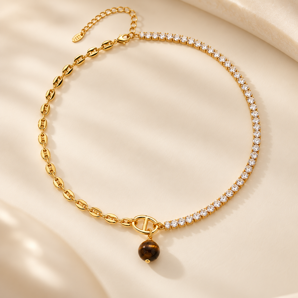 Tiger Eye Spark Necklace